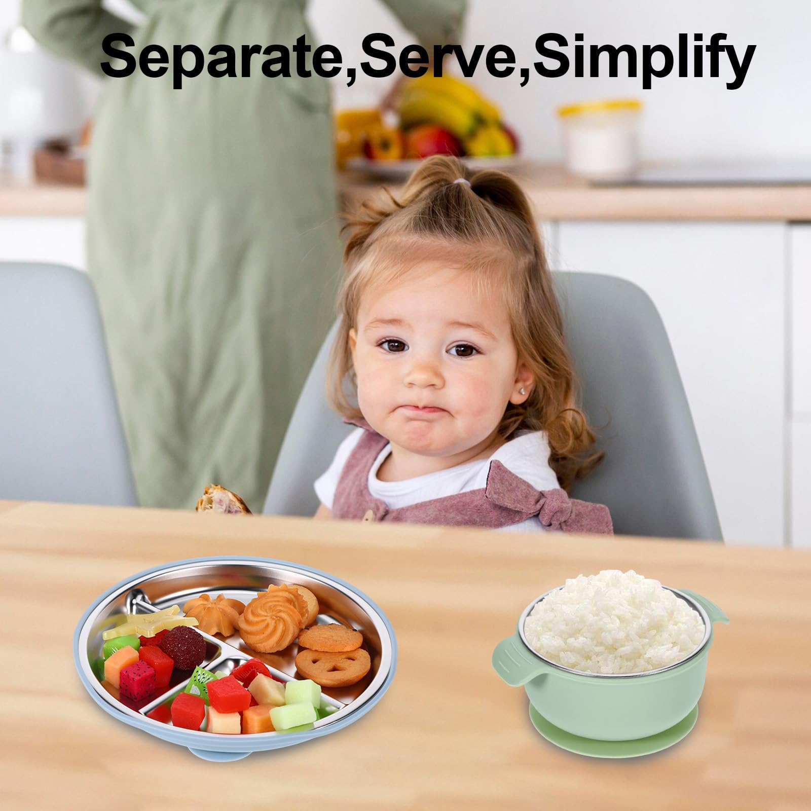 Gweichunon dishwasher-safe feeding set for simple cleanup