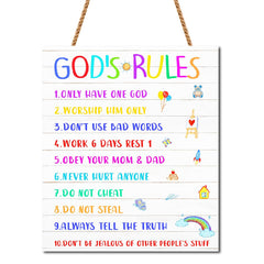 Gwisml Gods Rules Kid Bible Wall Decor shows scripture for daily encouragement in kids rooms