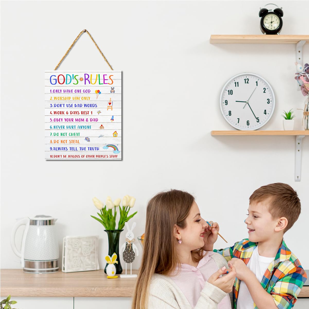 Gwisml Rectangle Kid Bible Sign inspires optimism and focus in learning spaces