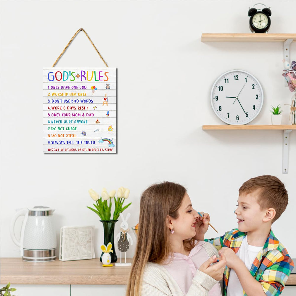 Gwisml Rectangle Kid Bible Sign inspires optimism and focus in learning spaces