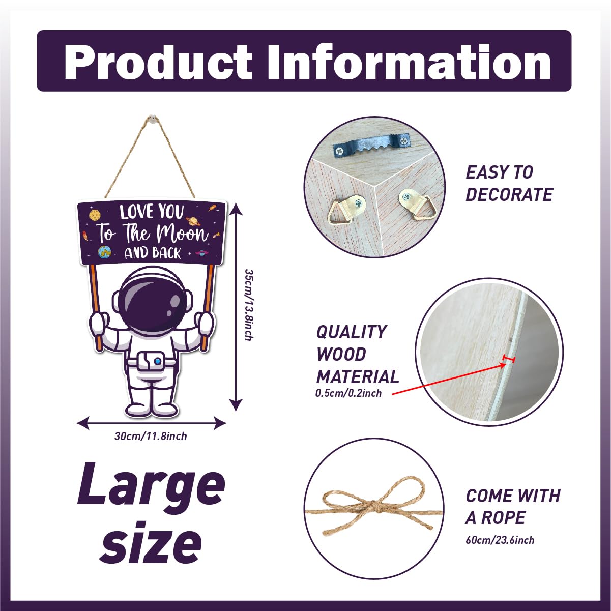 Gwisml space theme wall art adds curiosity and educational flair to a nursery or playroom.