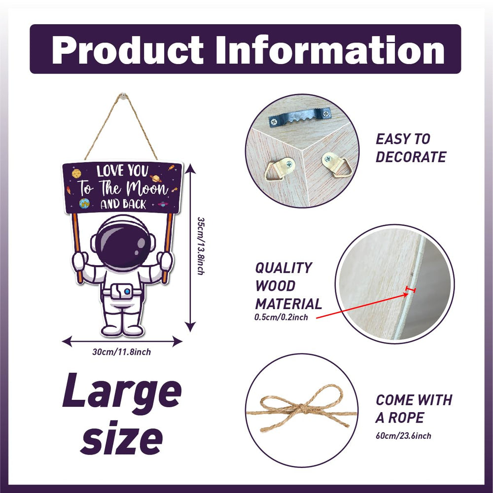 Gwisml space theme wall art adds curiosity and educational flair to a nursery or playroom.