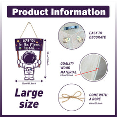 Gwisml space theme wall art adds curiosity and educational flair to a nursery or playroom.