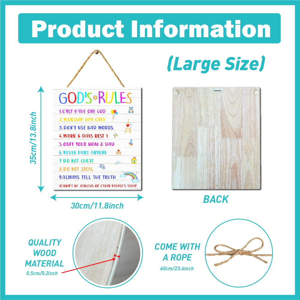 Gwisml Wooden Christian Wall Art for Kids adds warm natural texture to nurseries