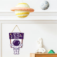 Gwisml wooden hanging sign closeup shows sturdy craftsmanship for long-lasting room decor.