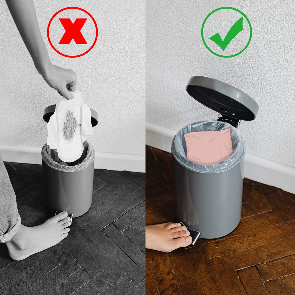 GWZiehory disposal bags highlighting self-adhesive patches for mess-free sealing.