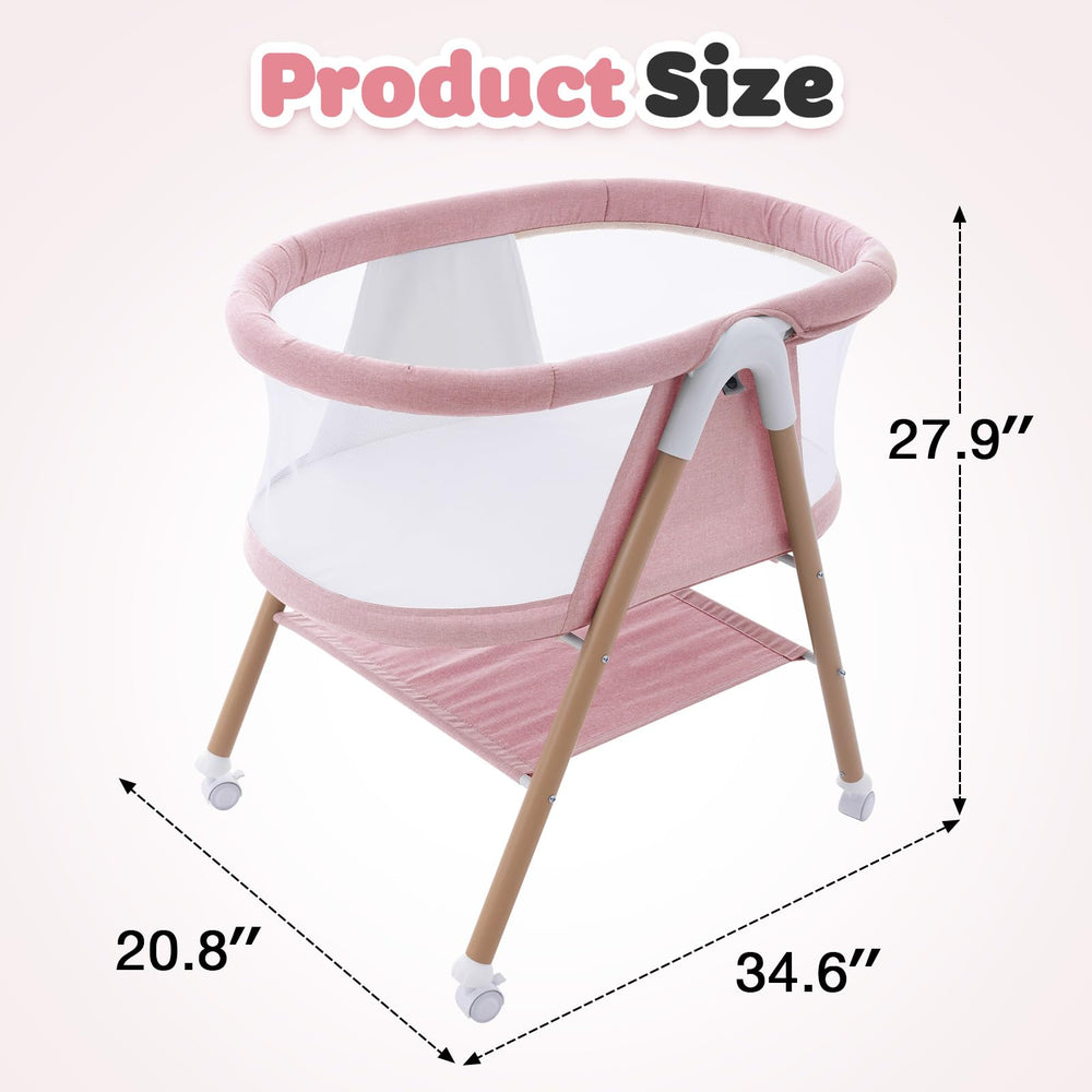 GYARING ASTM safety standards compliant bedside crib.
