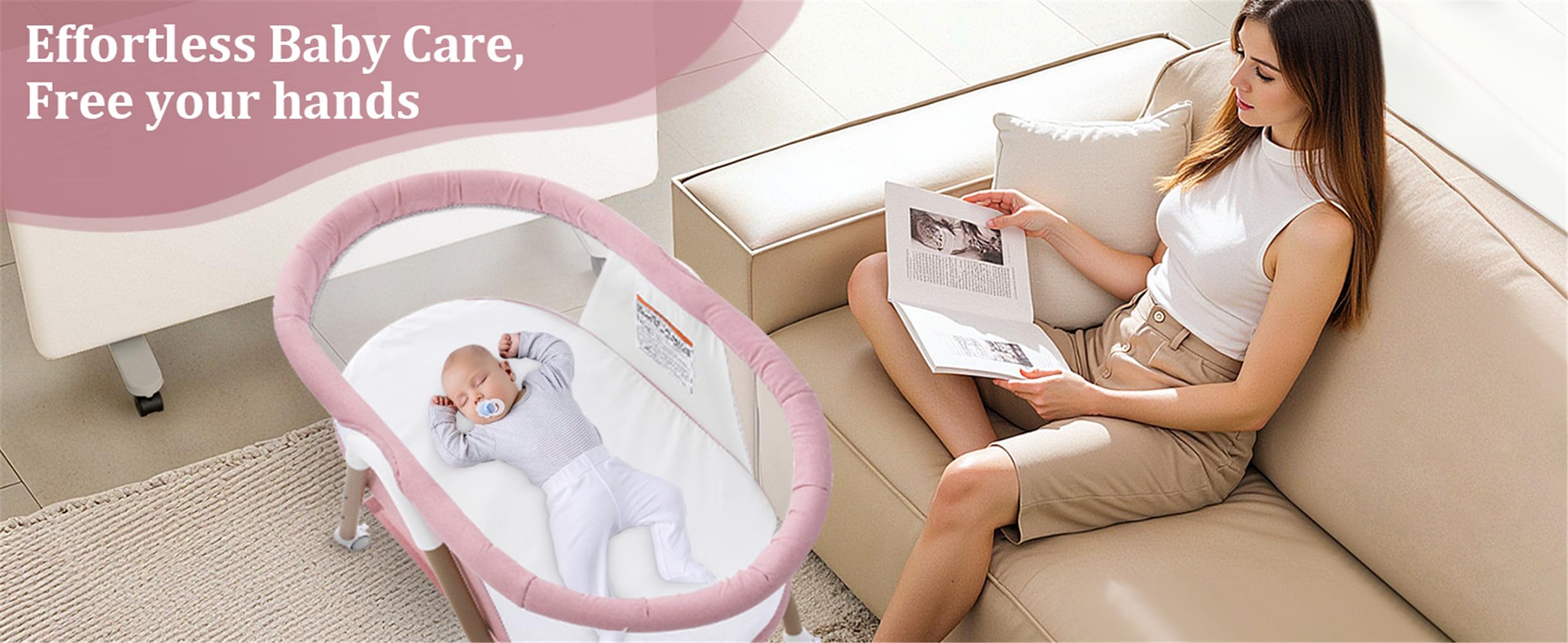 GYARING breathable all-around air mesh canopy for baby comfort.