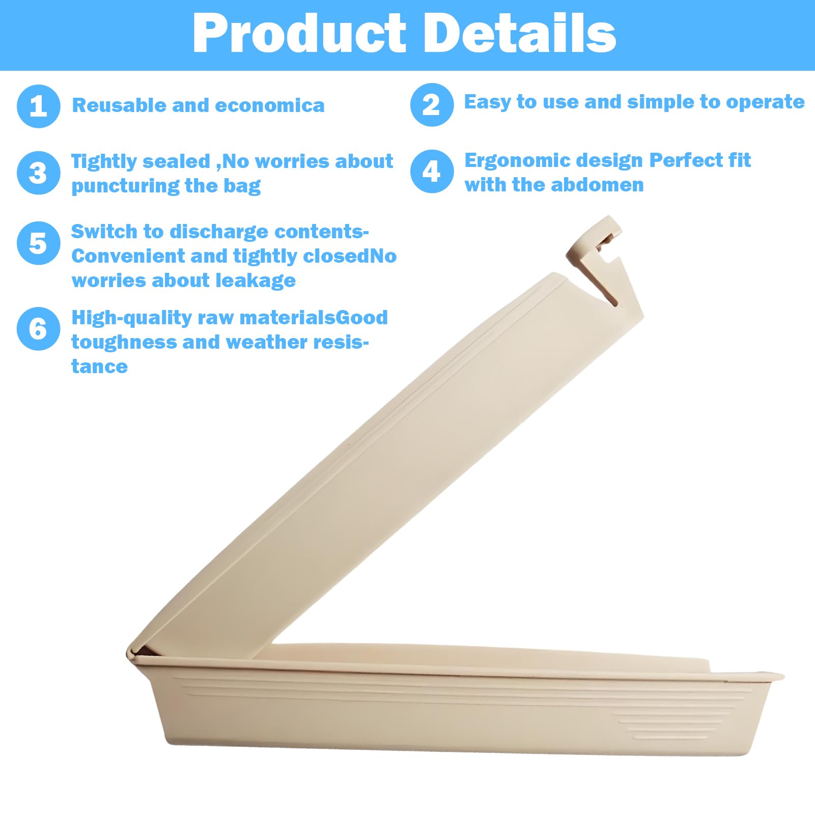 Gyinere drainable pouch clamps prevent leaks during bag drainage.
