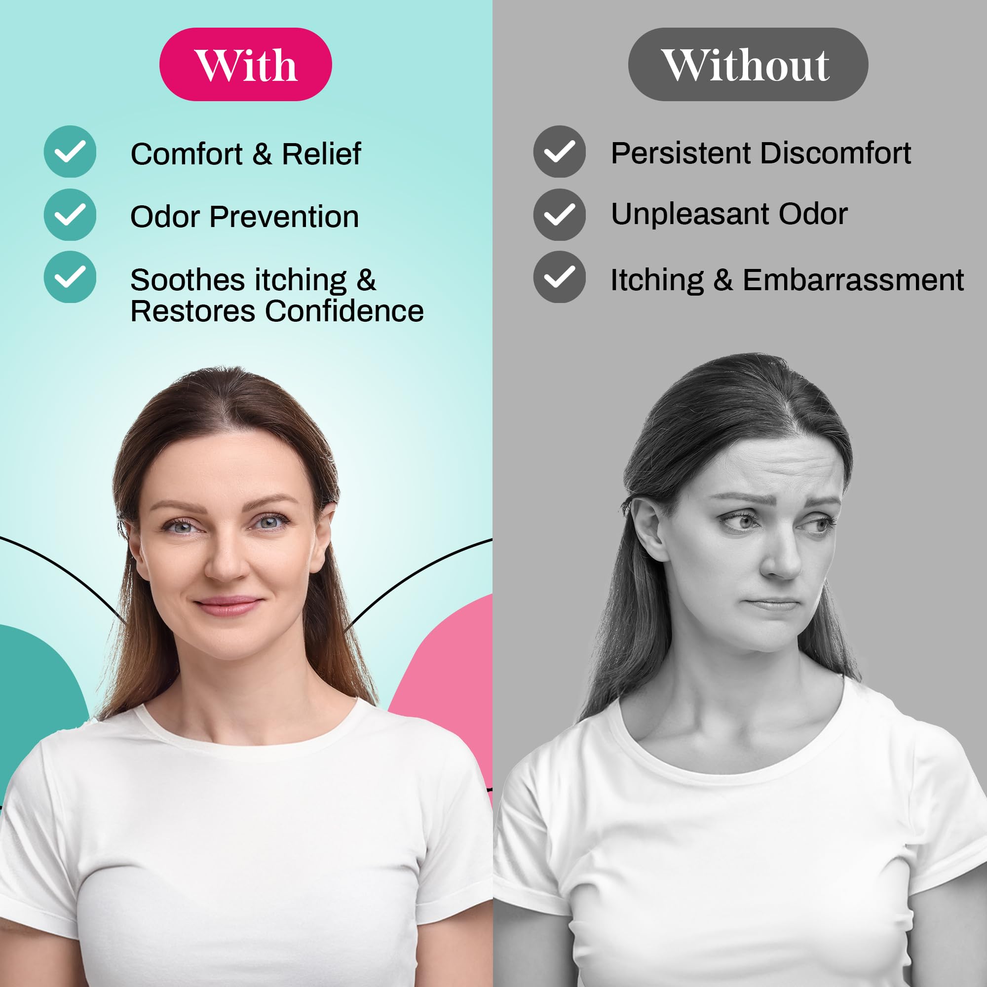 Paraben-free formula from Gynalac, free of harsh chemicals.