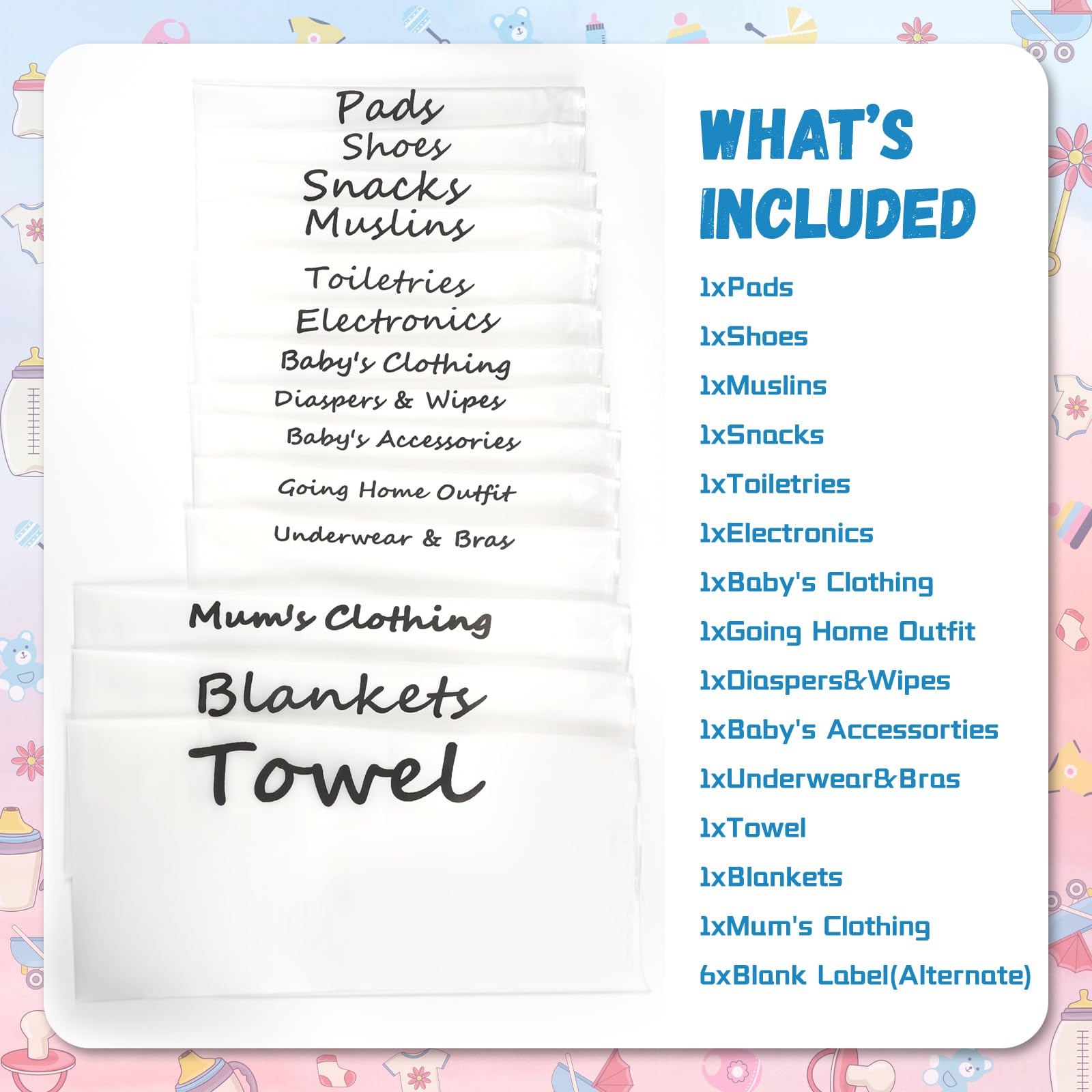 GZ-AMDZJ hospital bag label system keeps items categorized and easy to find.