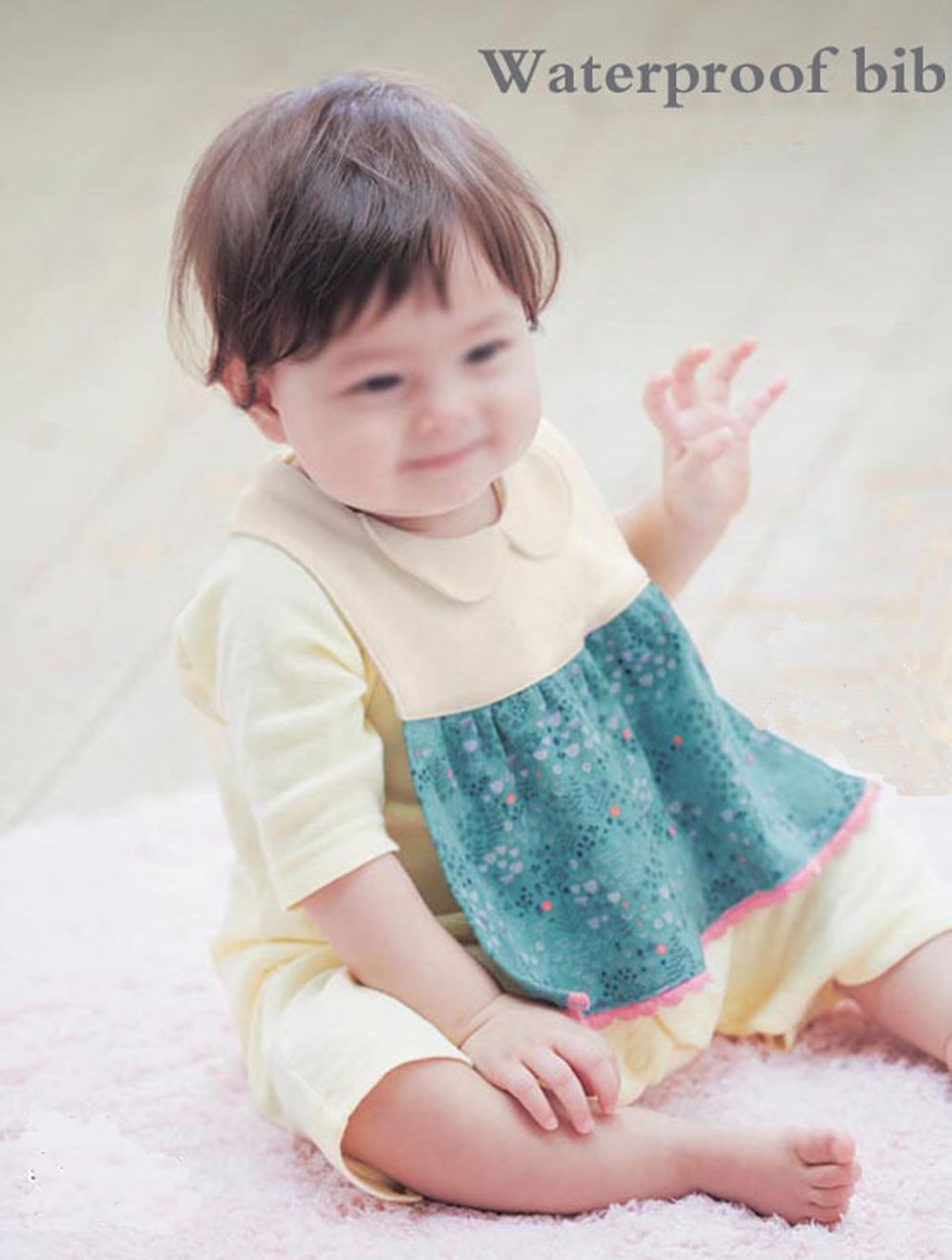GZMM princess bib with adjustable snaps for growing babies