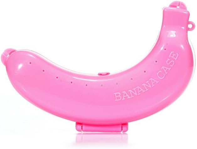 GZRYEJLEI pink banana storage case keeps snacks portable and stylish.