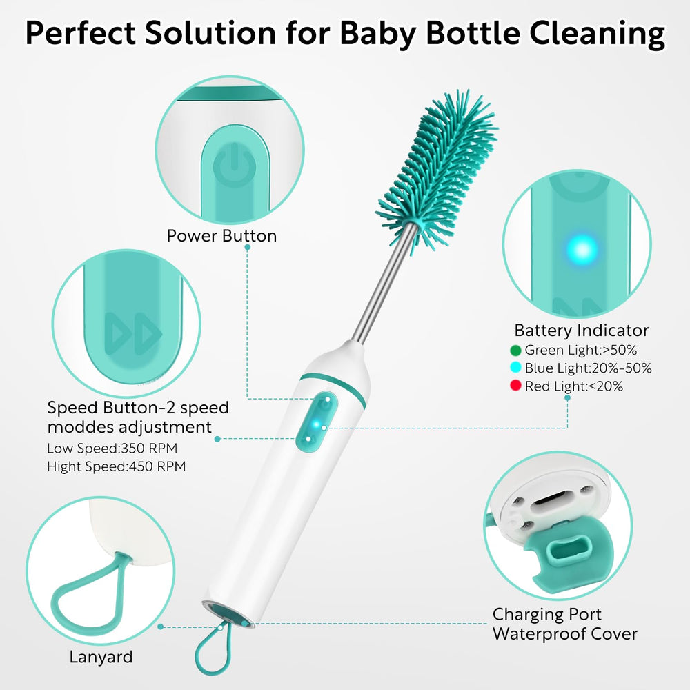 Gzummer straw cleaner reaches narrow passages for thorough cleaning.