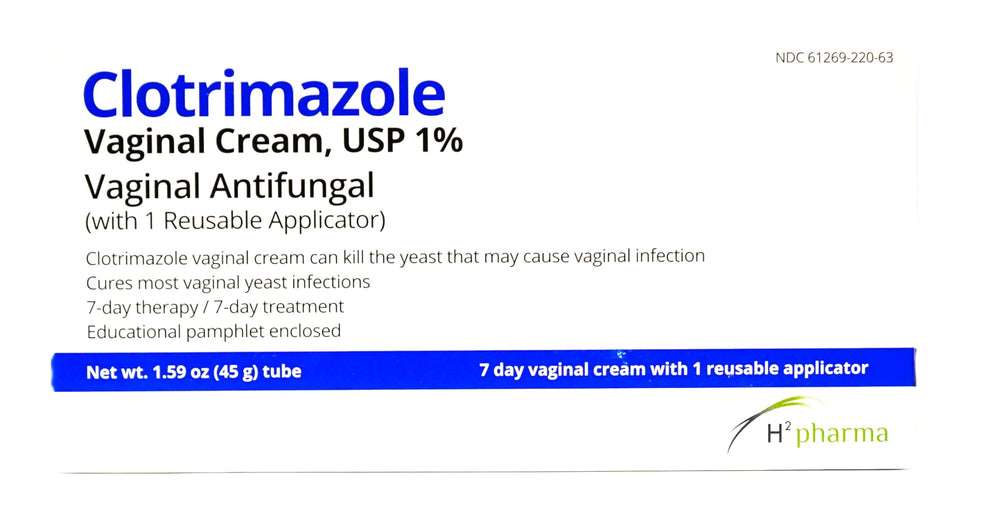 H2 pharma Clotrimazole Cream demonstrates 5-gram dose delivery for consistent application.