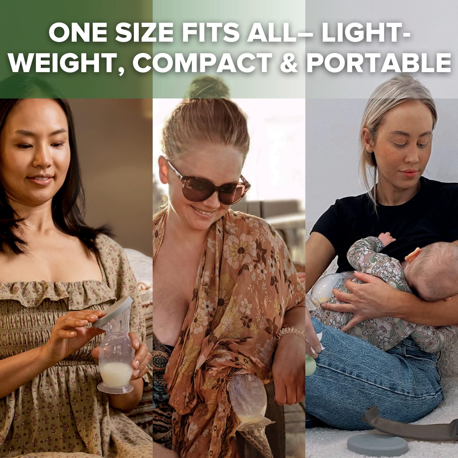 haakaa 75ml ladybug breast milk collector fits discreetly in a nursing bra.