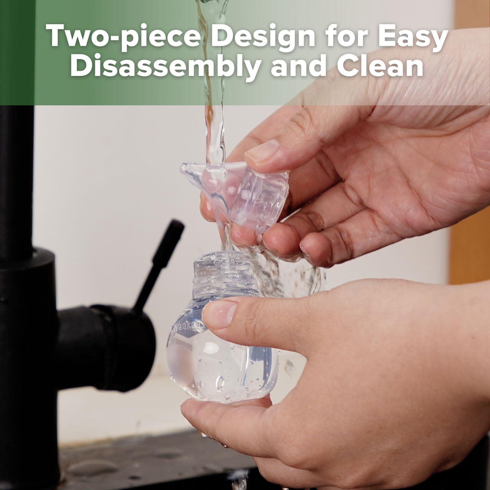 Haakaa adjustable suction by squeezing pressure for gentle or stronger cleaning
