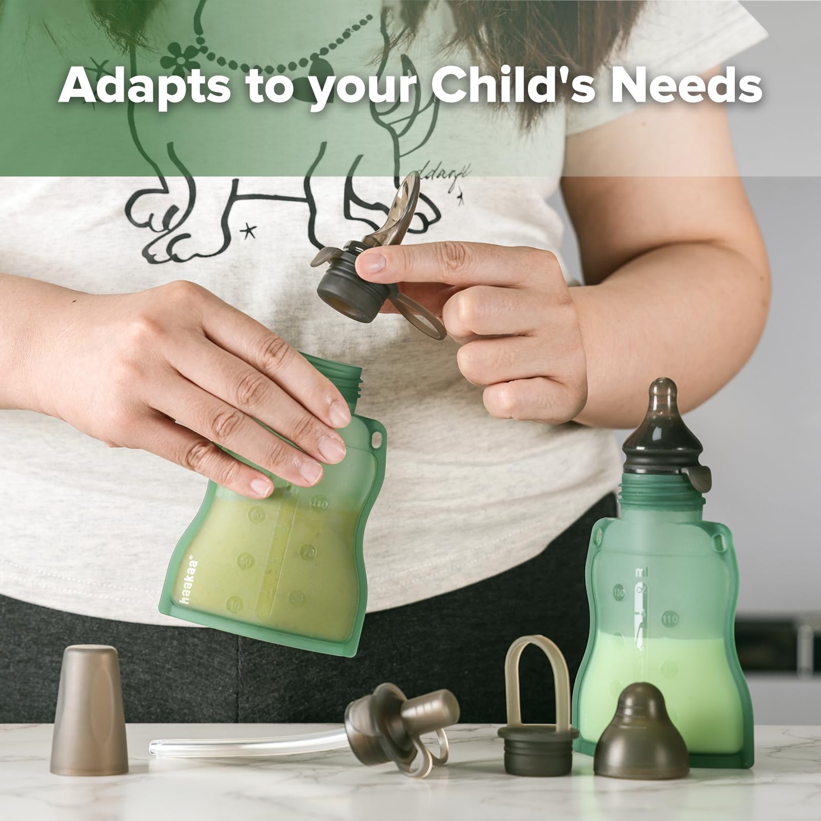 Haakaa Yummy Pouch ideal for homemade puree, yogurt, and smoothie portions.