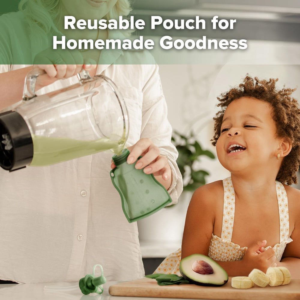 Haakaa baby food pouch soft-spout for gentle feeding and smoother solids transition.