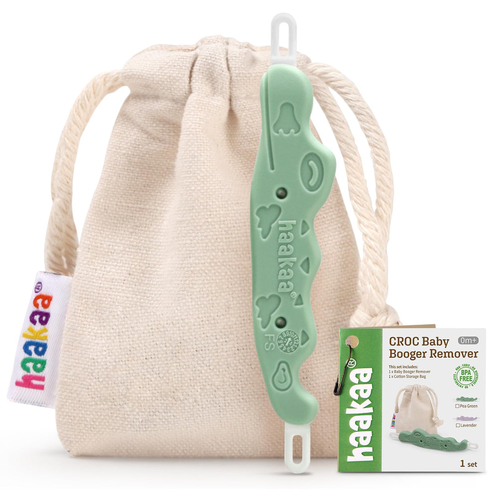 Haakaa baby nose cleaner crocodile design for safe nasal cleaning.