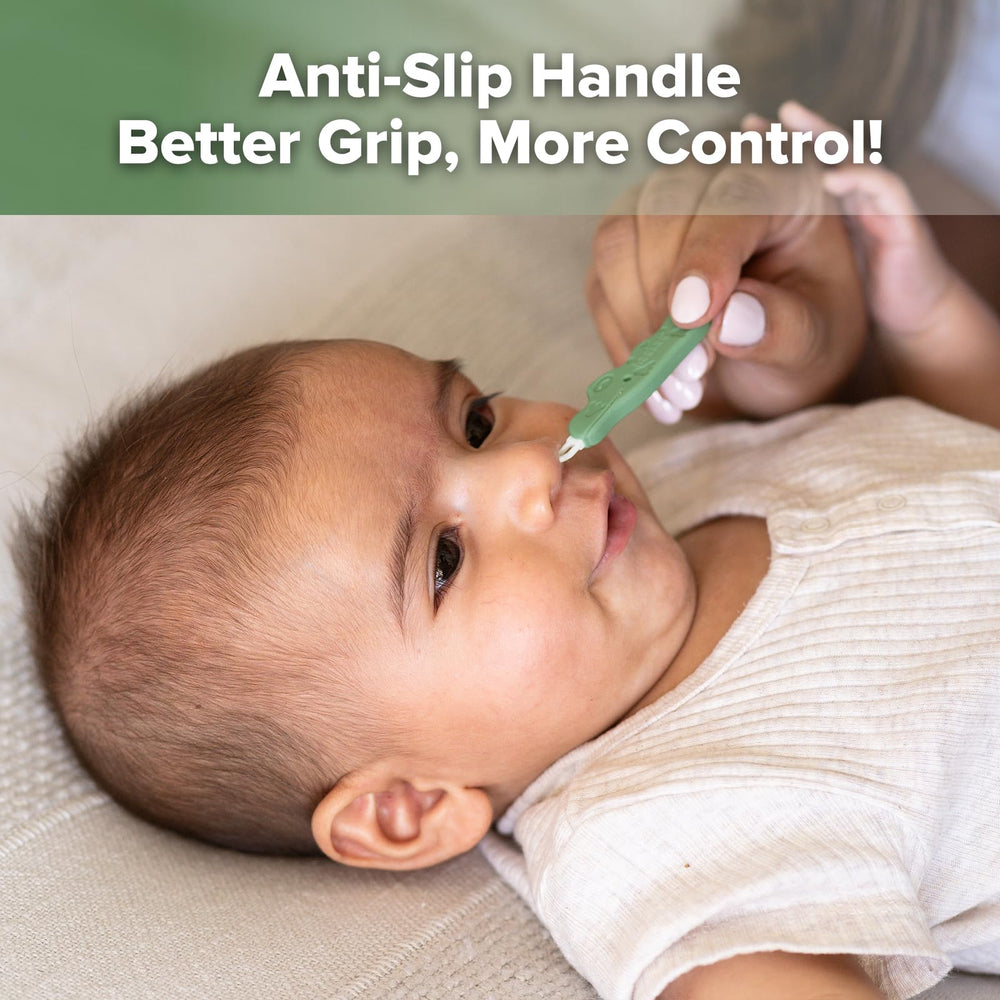 Haakaa dual-ended tool showing short scoop end for dried boogers.