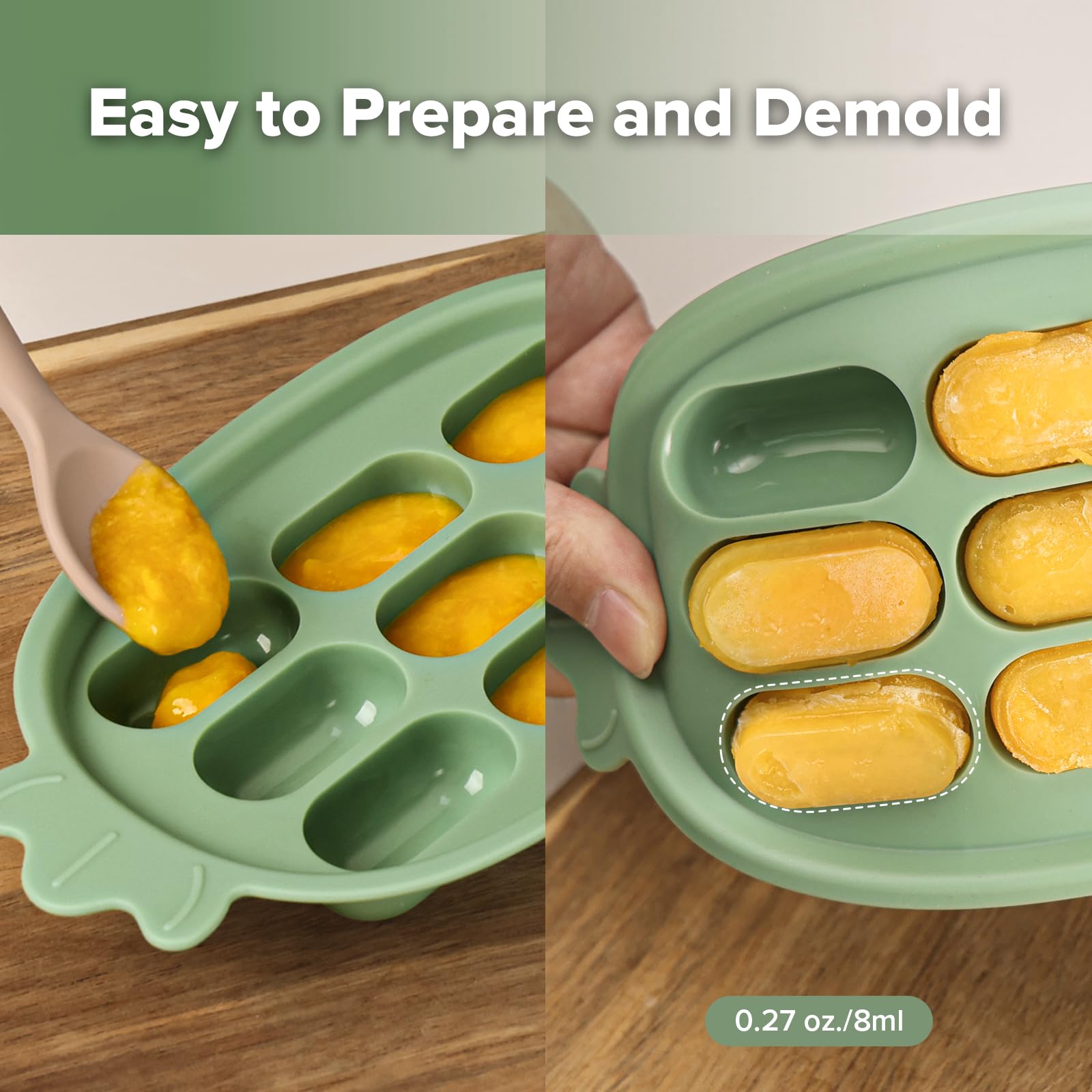 Haakaa Baby Popsicle Mold teether-compatible tray for baby bites.