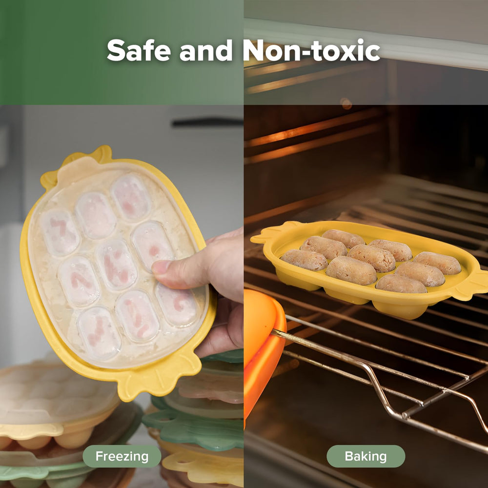 Haakaa BPA-free silicone material showcases safe baby storage and feeding.