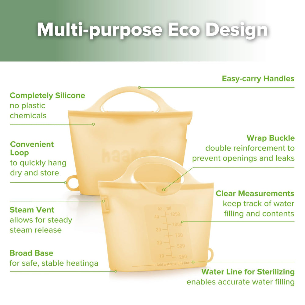 Haakaa breast pump sterilizer bag ideal for compact on-the-go use.