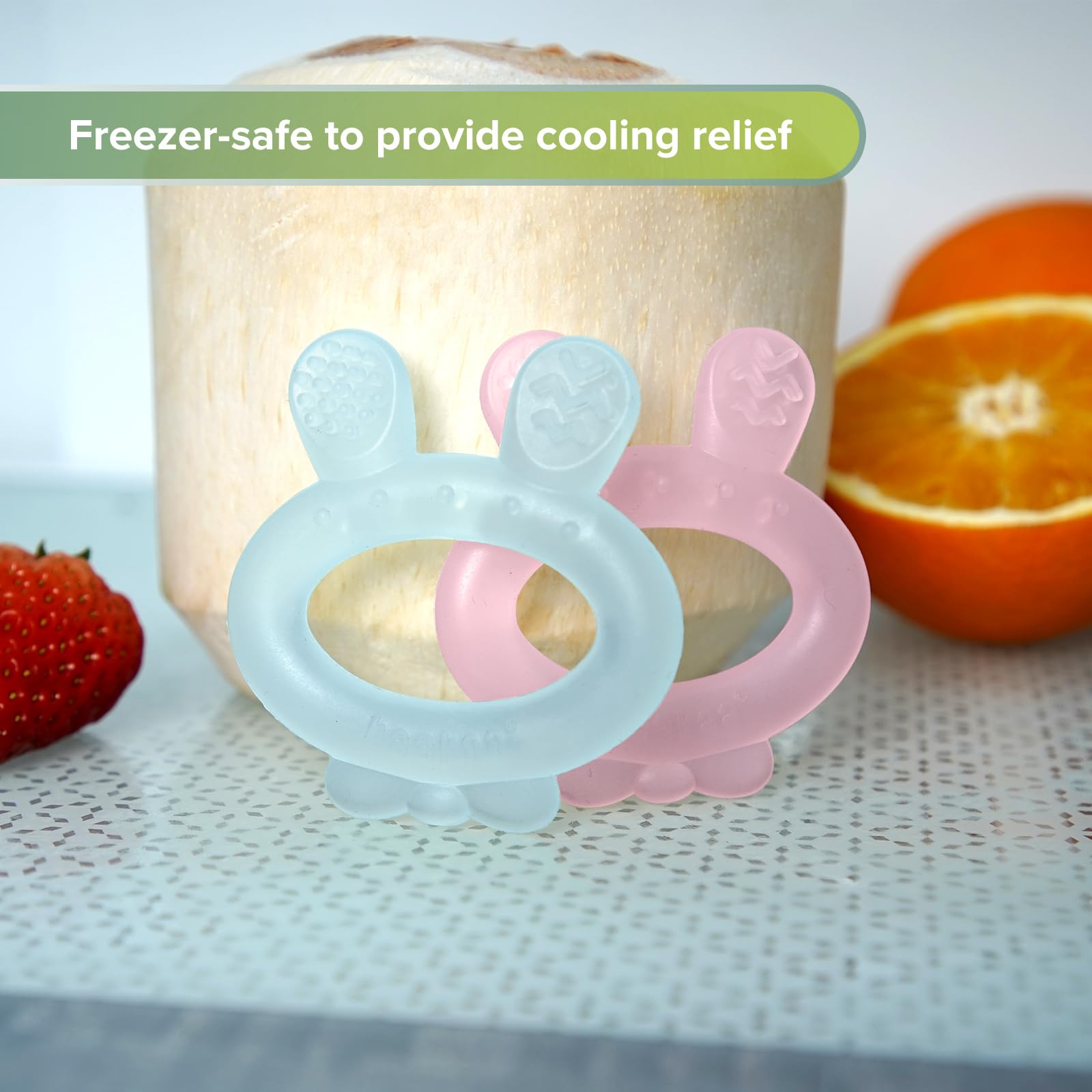 Haakaa cold-relief teether ready to be frozen for gum comfort