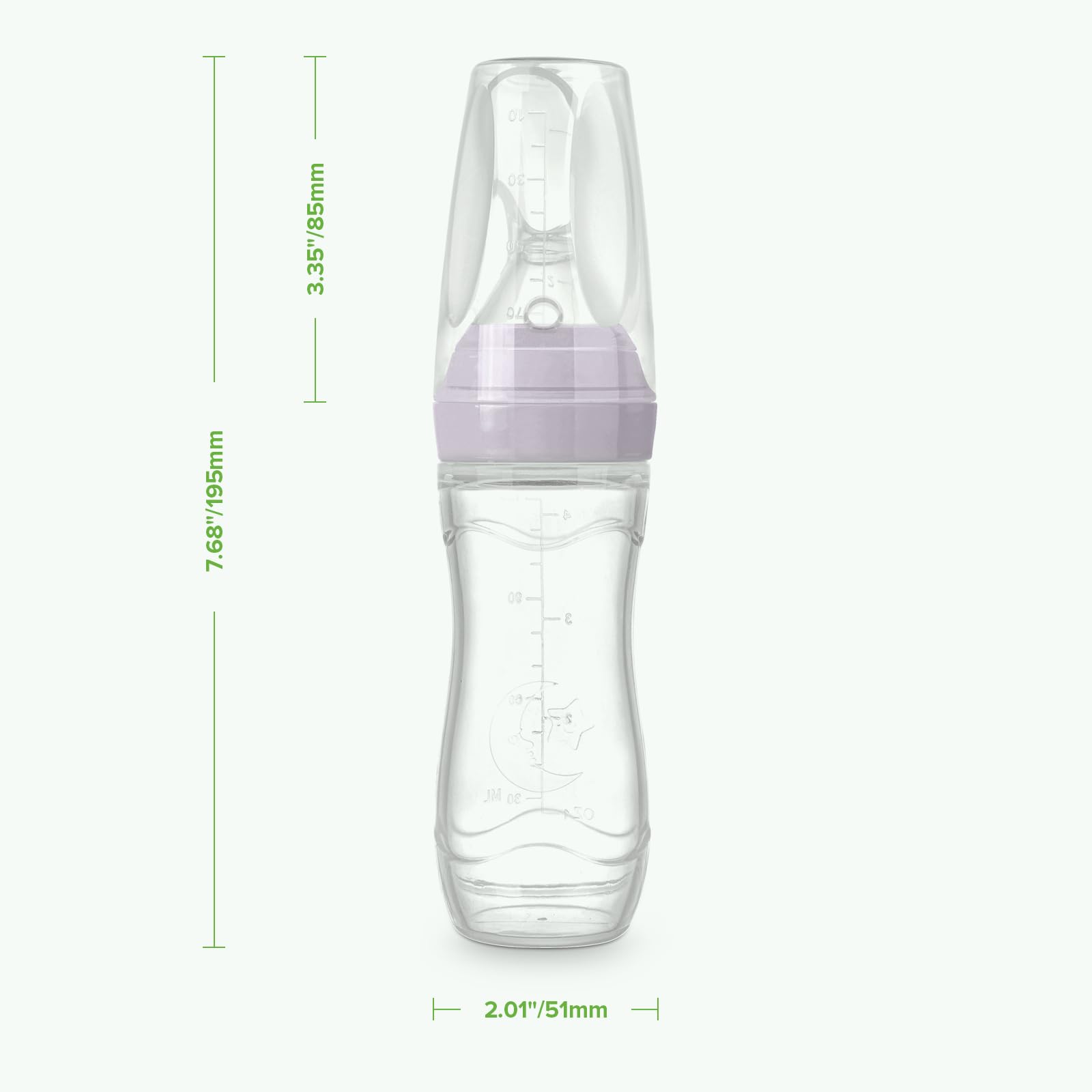 Haakaa compact bottle-feeder in lavender ideal for travel