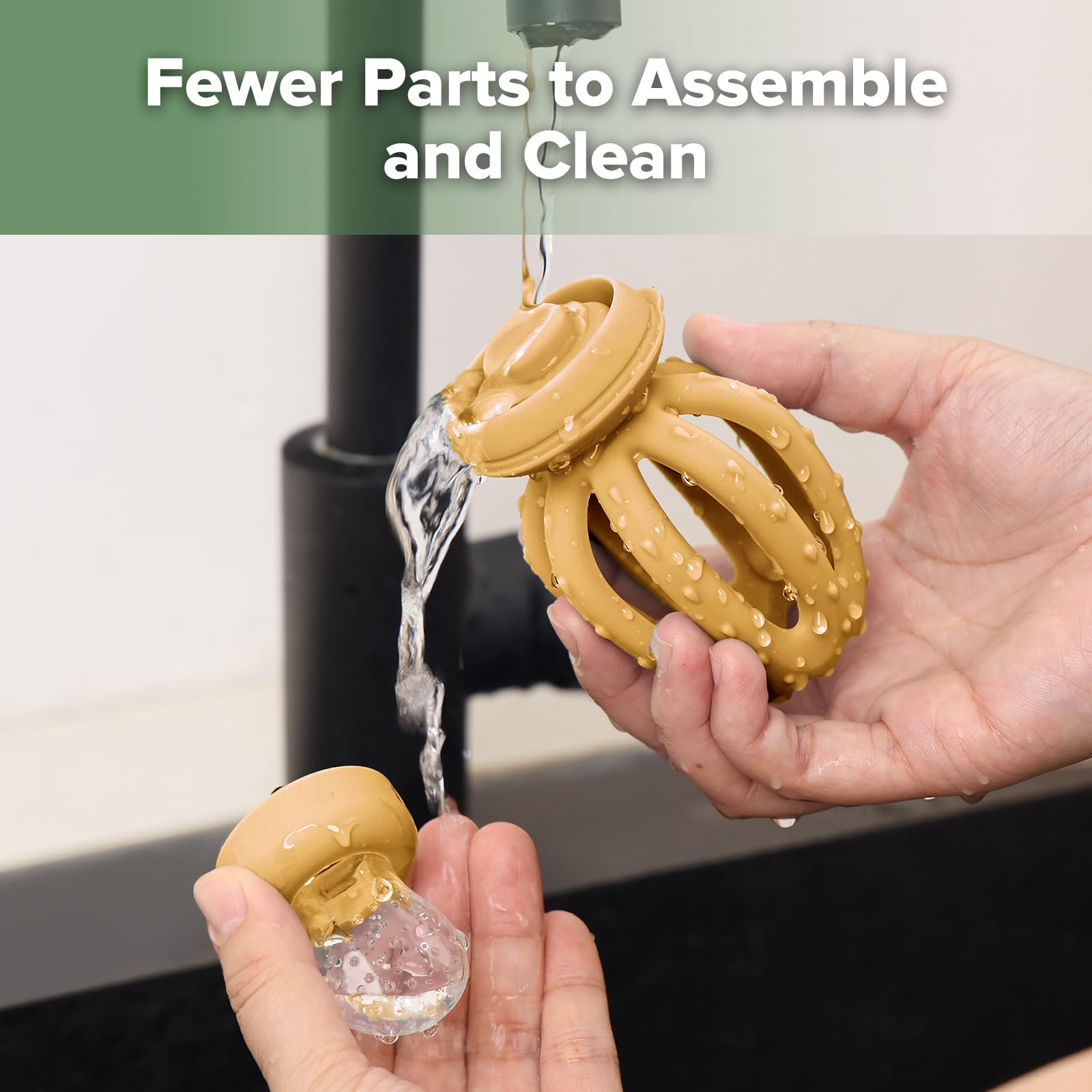 Haakaa dishwasher-safe design shown for easy cleaning after meals.