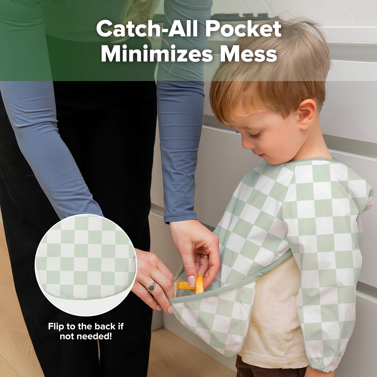 Machine-washable Haakaa bib designed for quick and simple care.