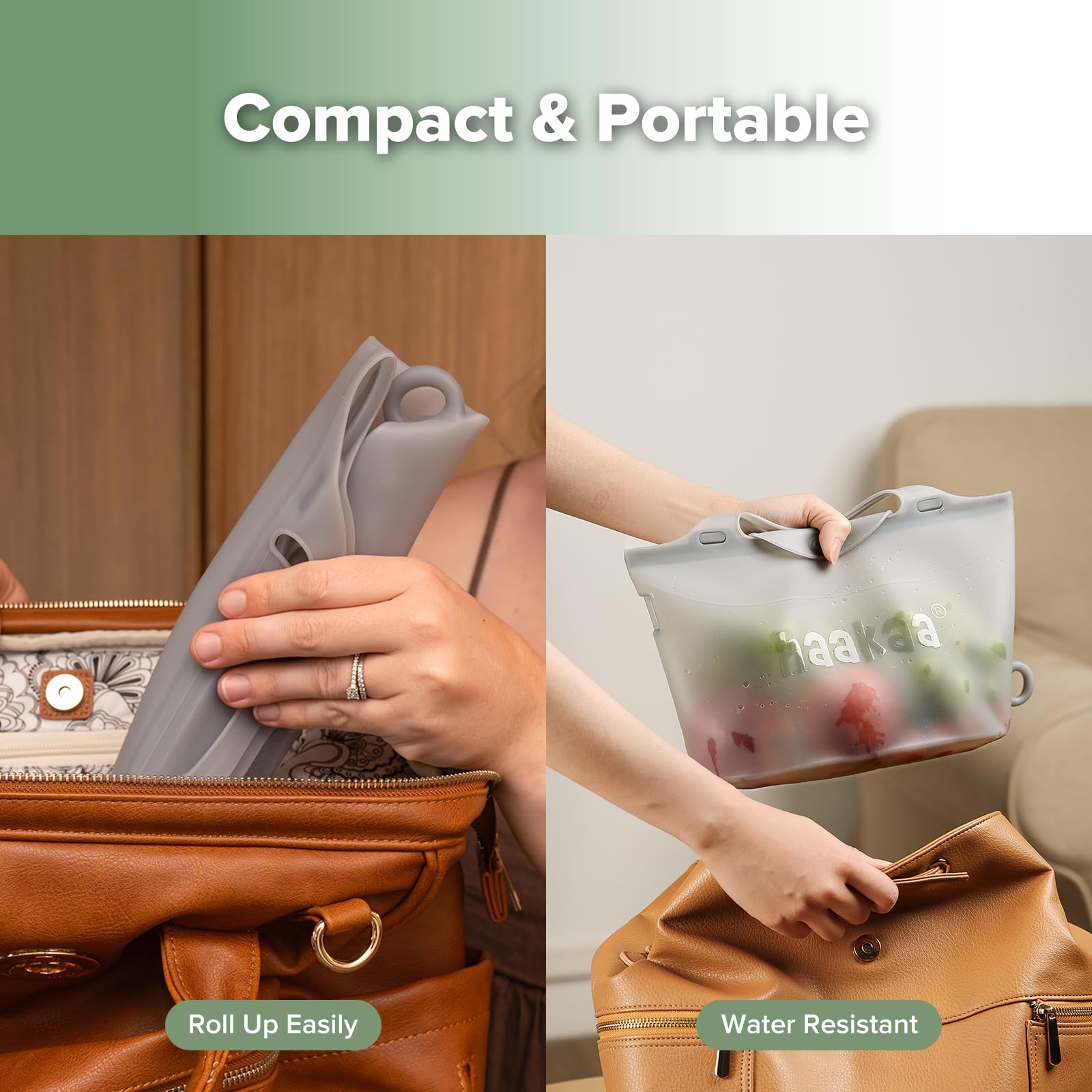 Haakaa bag safely stored in fridge and freezer for later use.