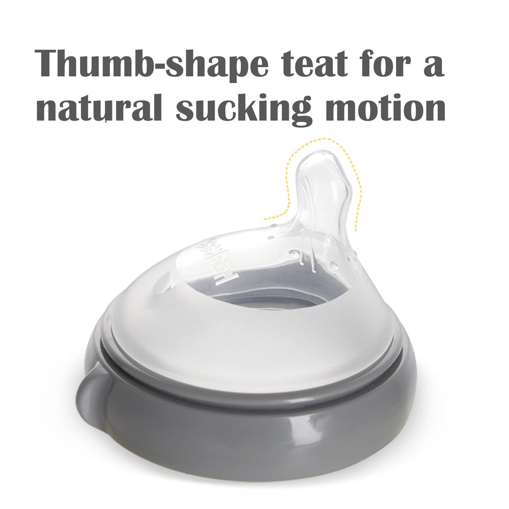 haakaa Gen.3 orthodontic thumb-shaped nipple supports natural latch during transitions.