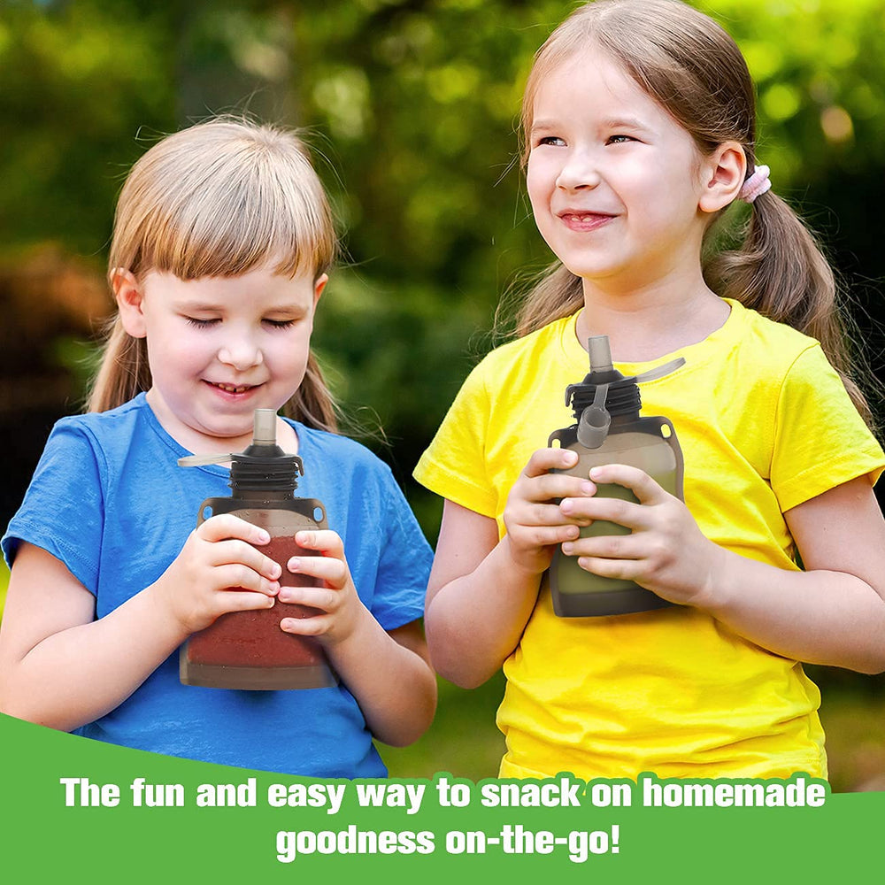 haakaa Yummy Pouch Sippy Spout grey close-up emphasizes soft silicone and safe materials.