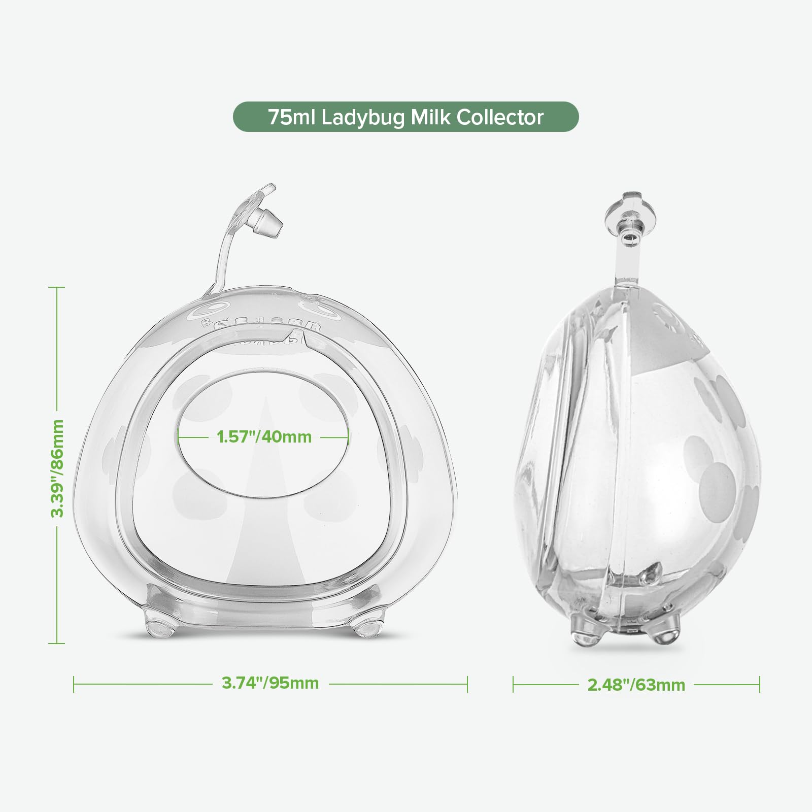 Haakaa Ladybug Milk Collector fits securely in many bras for daily wear.