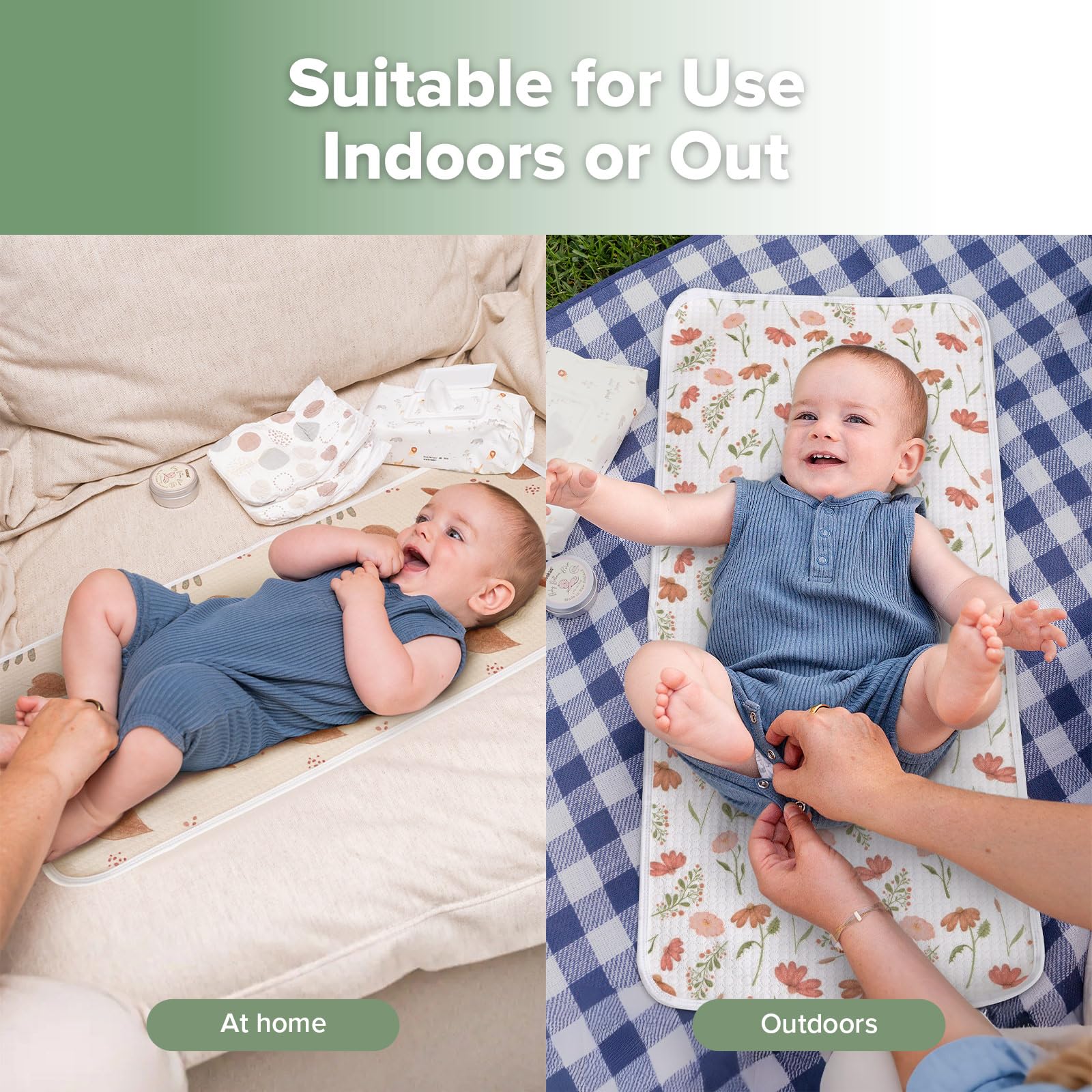 Haakaa liner on bed or couch shields surfaces from spills and accidents.