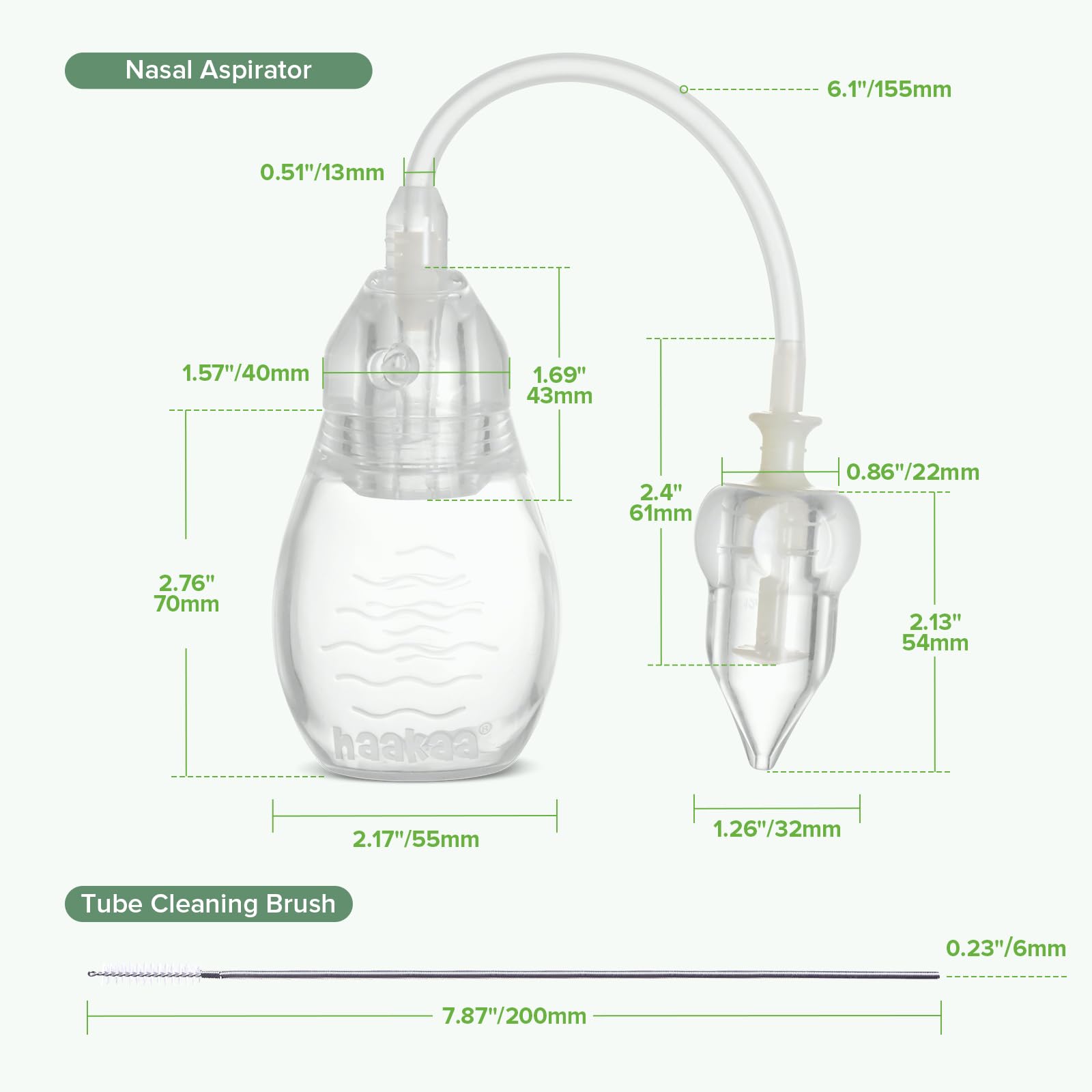 Haakaa nasal aspirator suitable for 12 months and up.