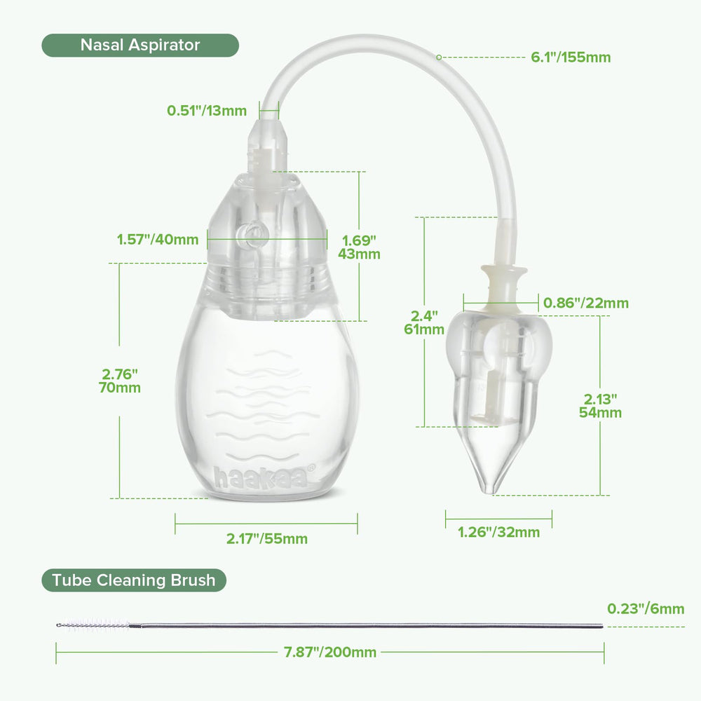 Haakaa nasal aspirator suitable for 12 months and up.