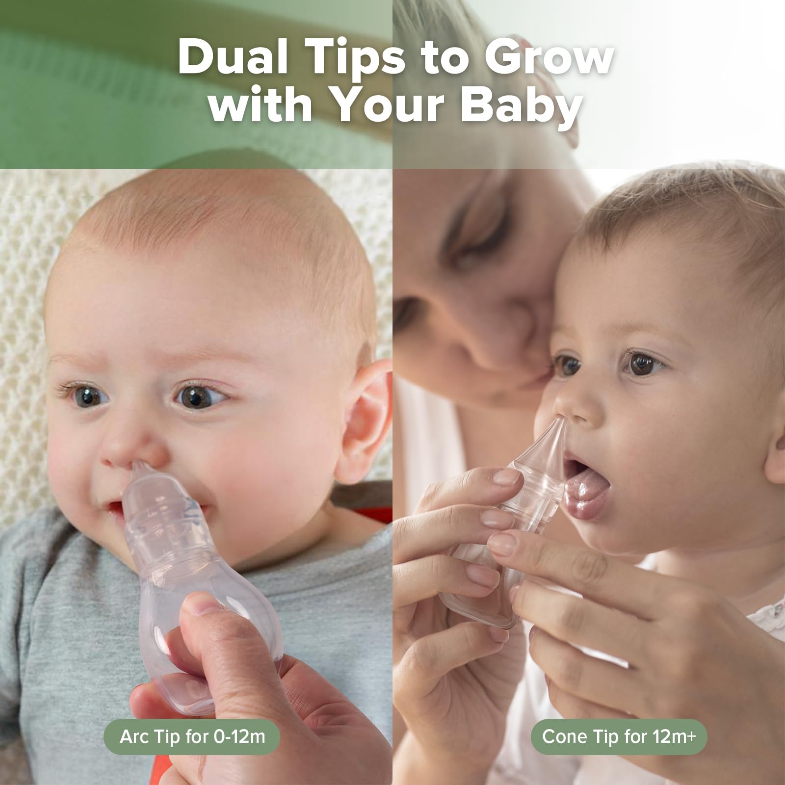 Haakaa nasal suction cone tip for 12 months plus with controlled suction.