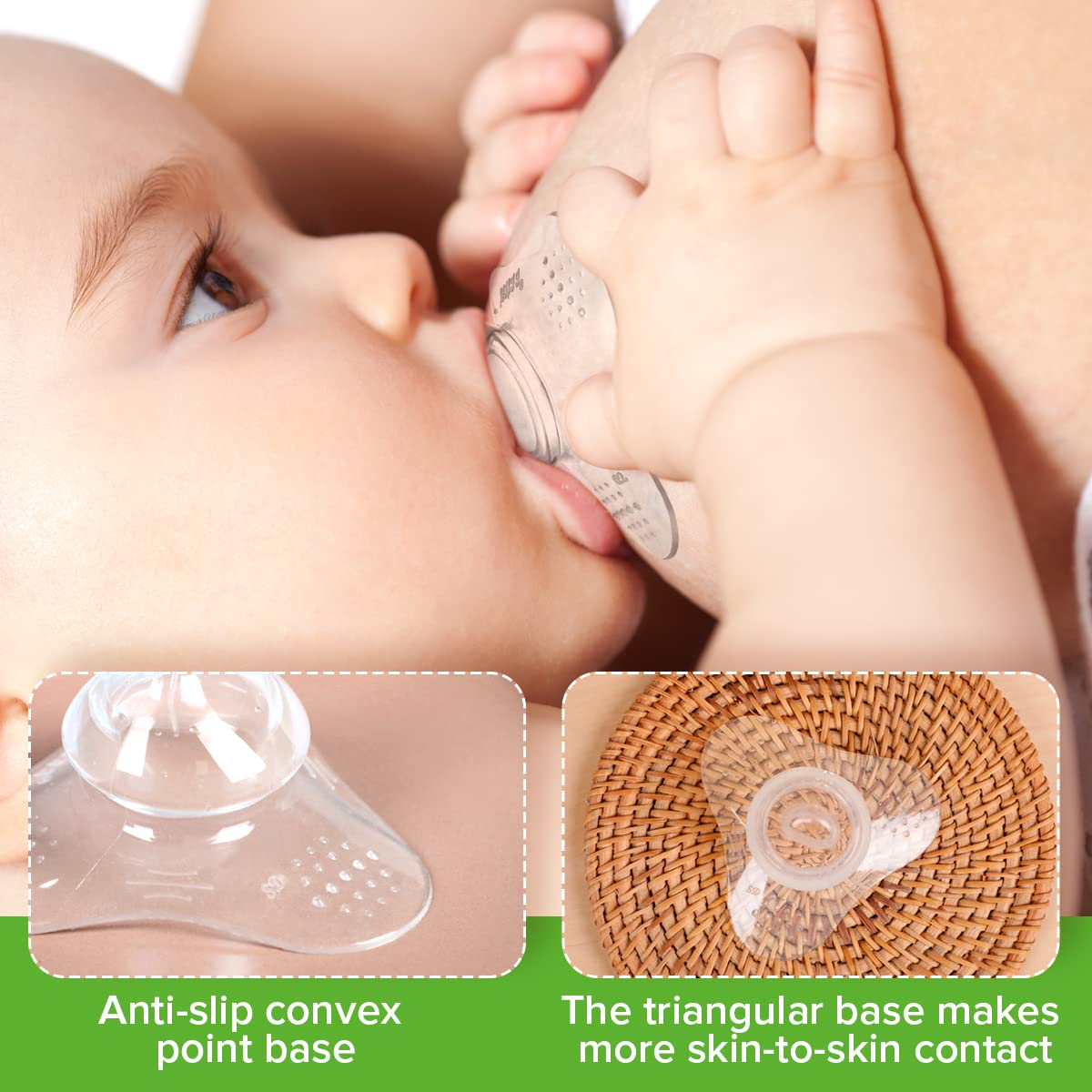 Haakaa shield made of BPA-free silicone for safe use.