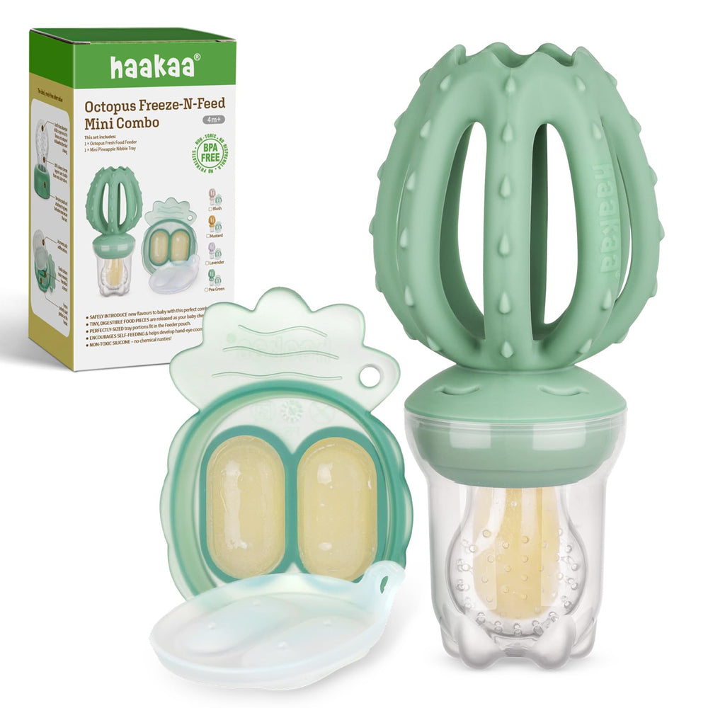 Haakaa Octopus feeder with tiny holes for safe bite sizes