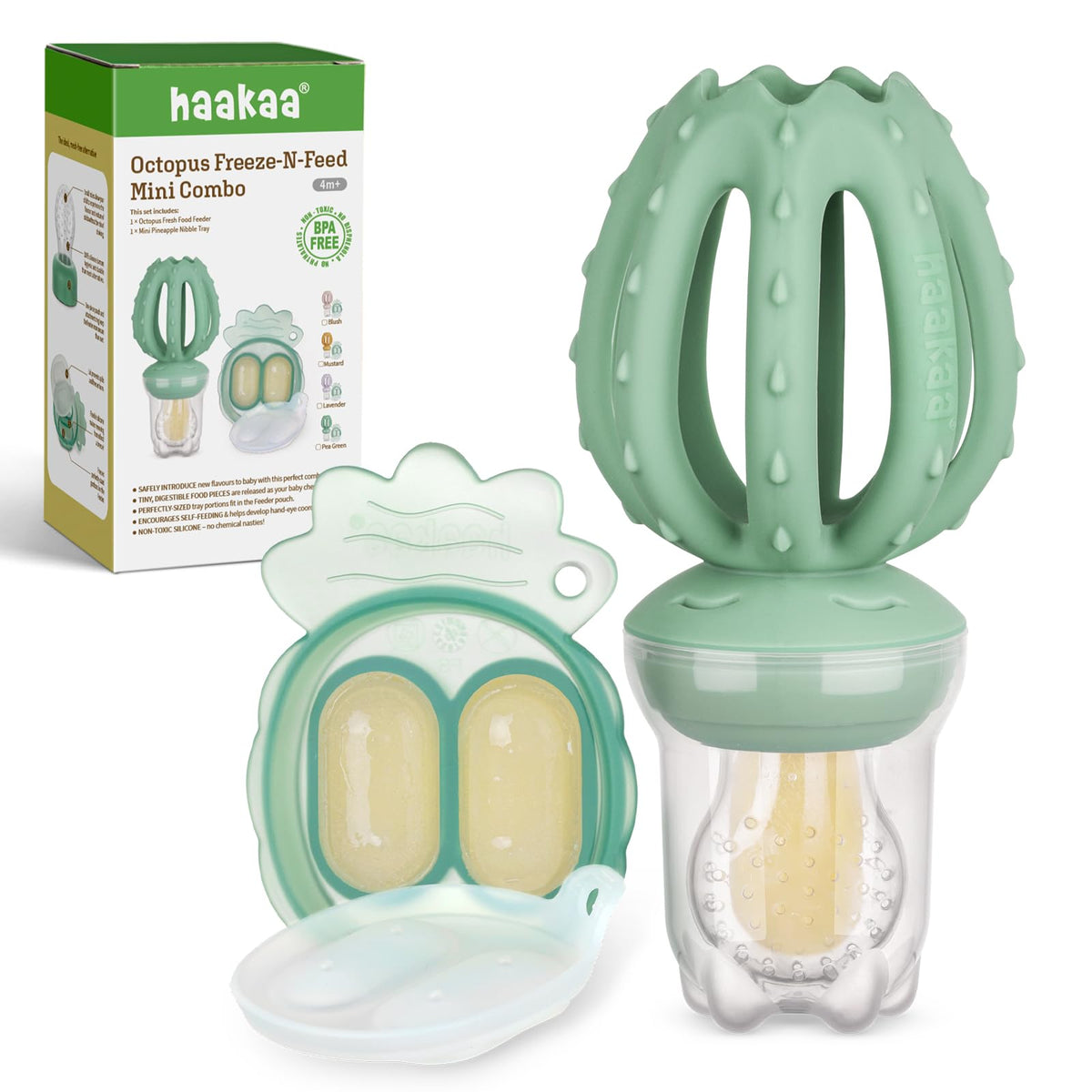 Haakaa Octopus feeder with tiny holes for safe bite sizes