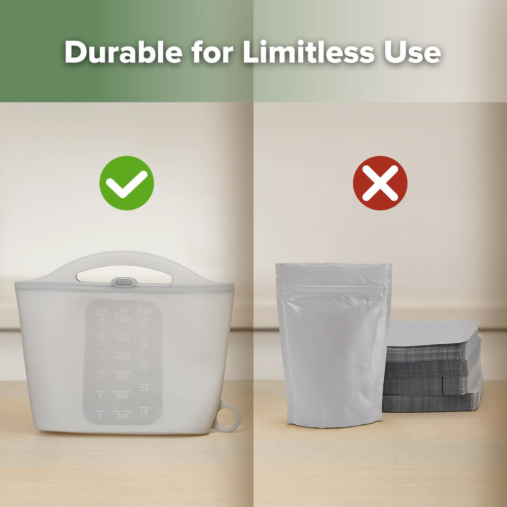 Haakaa On-The-Go sterilizer bag with bottle inside for efficient bottle sterilization.