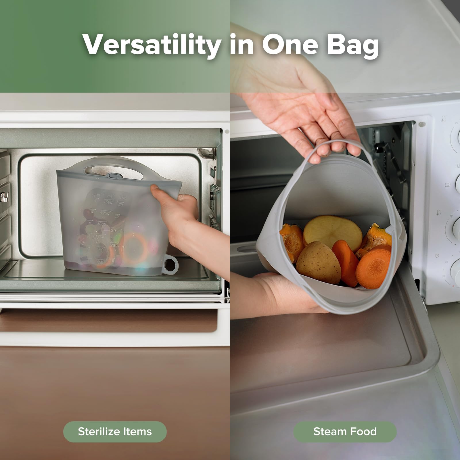 Haakaa On-The-Go sterilizer bag cap seal for leak-free microwave use.