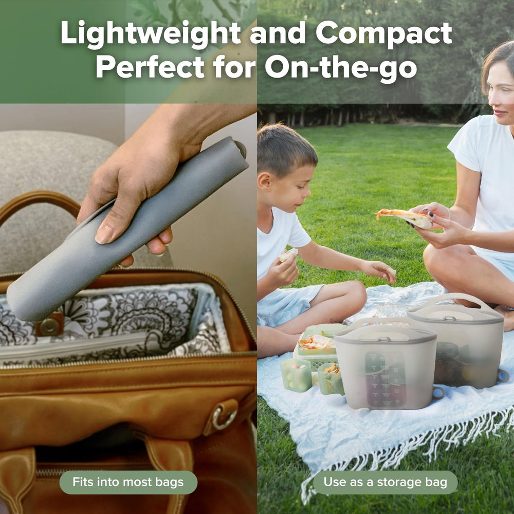 Haakaa On-The-Go sterilizer bag microwave handle for safe removal.