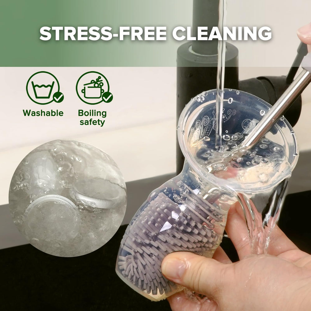 Haakaa one-piece gray design for simple washing and sterilization.