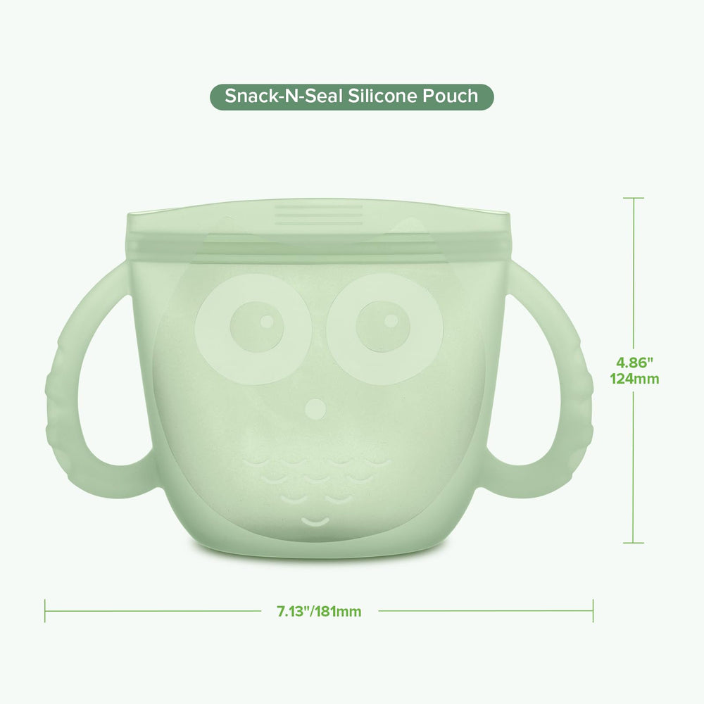 Haakaa Oscar Owl on-the-go snack solution for daycare and travel.