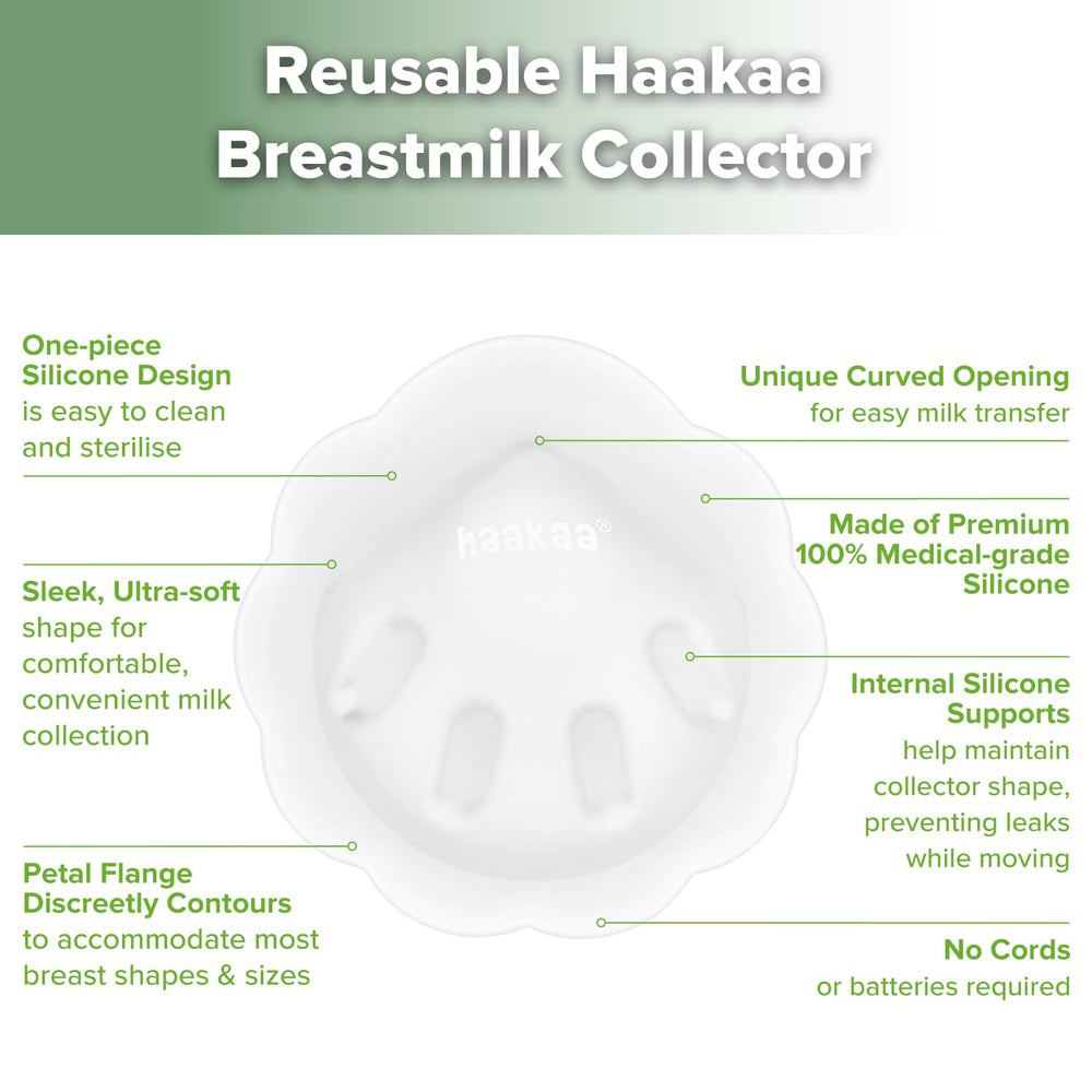 Haakaa Petal Soft enables hands-free, leak-free milk collection.