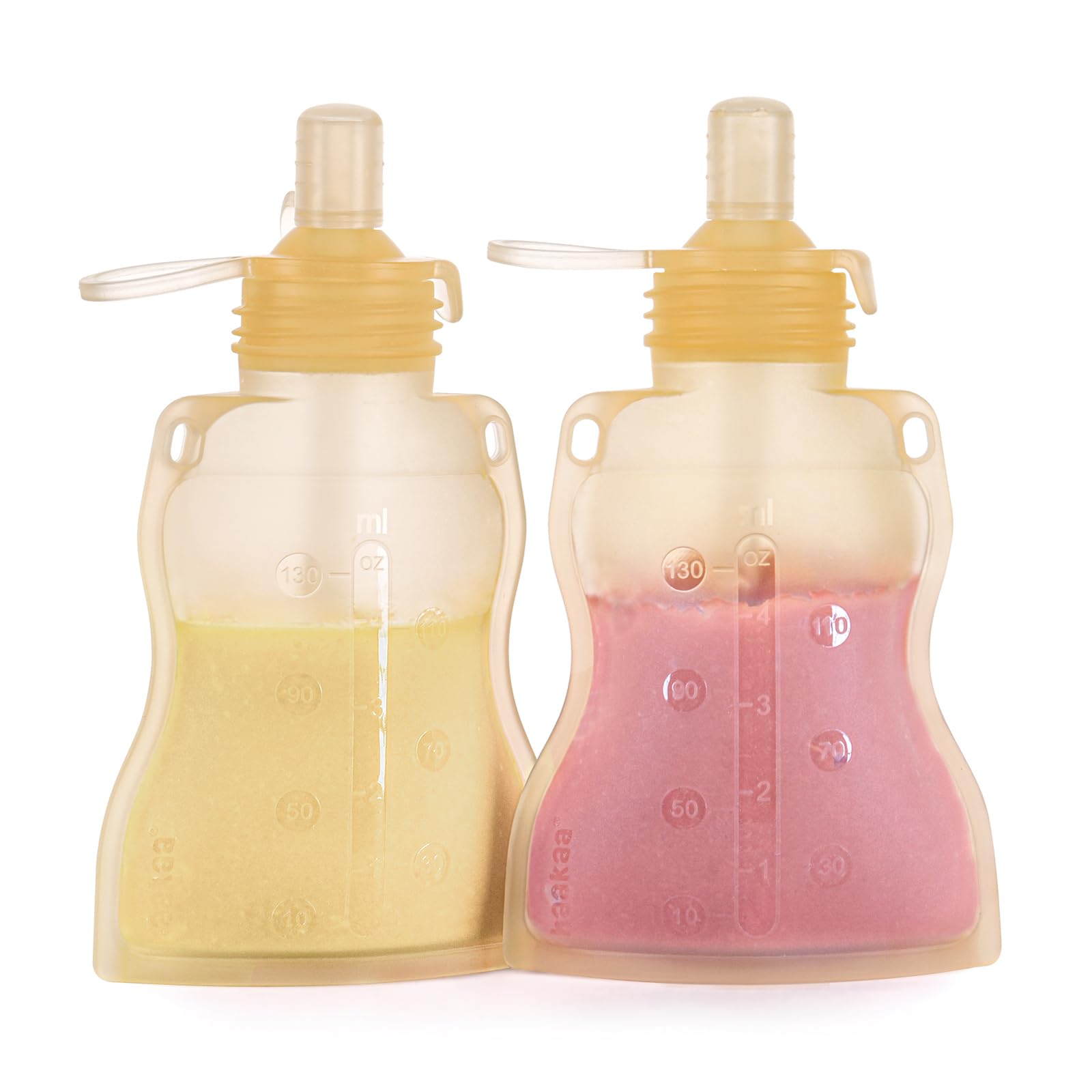 Haakaa Pouch yellow pack front view, a reusable feeding solution for on-the-go meals.